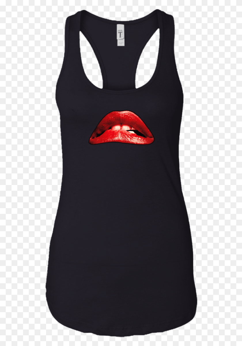 530x1137 Rocky Horror Picture Show Lips Ladies Ideal Racerback Выше Дальнейшее Быстрее Рубашка Женщины, Рот, Губа, Одежда Hd Png Скачать