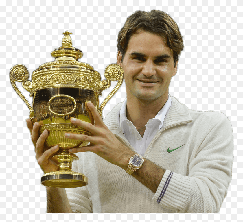 2477x2250 Roger Federer Wimbledon Cup Roger Federer, Person, Human, Trophy HD PNG Download