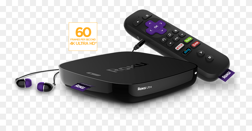 763x378 Roku Ultra 4k Streaming Media Player Whdr Roku Premiere Streaming Player, Remote Control, Electronics, Mobile Phone HD PNG Download