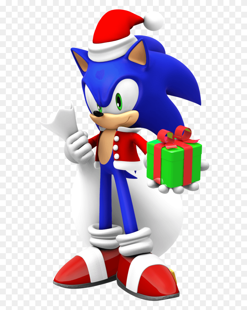 586x993 Descargar Png Roleplay Universe Images Modern Christmas Sonic By Sonic Christmas Nibroc Rock, Juguete, Regalo Hd Png
