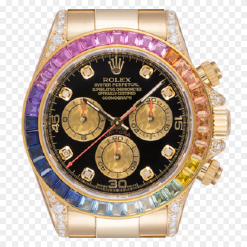 1000x1000 Descargar Png Rolex Custom Diamonds Cosmograph Daytona Black Diamond Rolex Diamante Y Zafiro Bisel, Reloj De Pulsera, Torre Del Reloj Hd Png