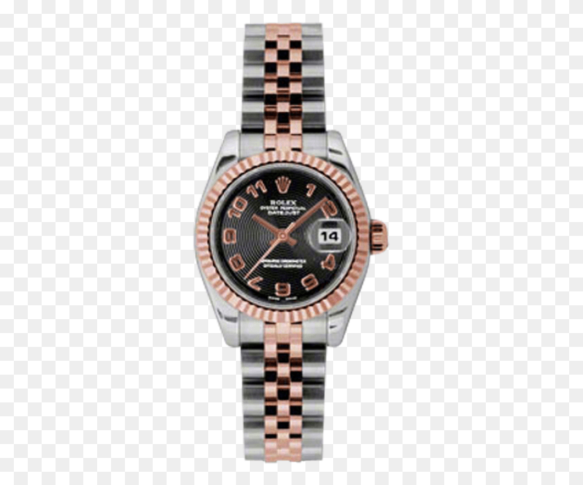 285x639 Rolex New Style Pre Owned Datejust Steel And Rose Gold Rolex Women Rose Gold, Wristwatch, Digital Watch HD PNG Download