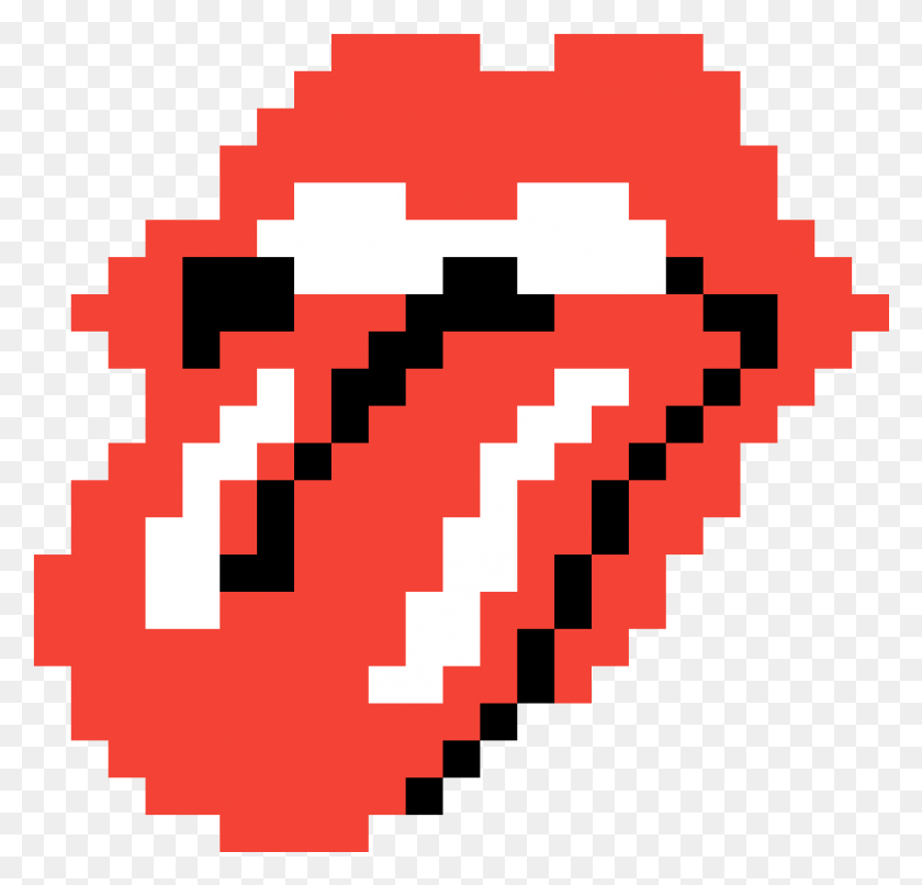 852x815 Rolling Stones Pixel Rolling Stones, Этикетка, Текст, Коврик Png Скачать