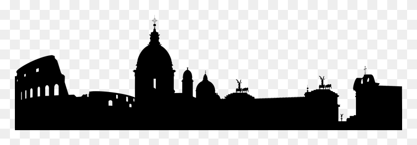 3307x989 Roma Star Bike S City Skyline Silhouette Rome, Text, Symbol, Gray HD PNG Download