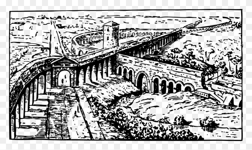 900x509 Roman Aqueducts Roman Aqueduct Coloring Pages, Gray, World Of Warcraft HD PNG Download