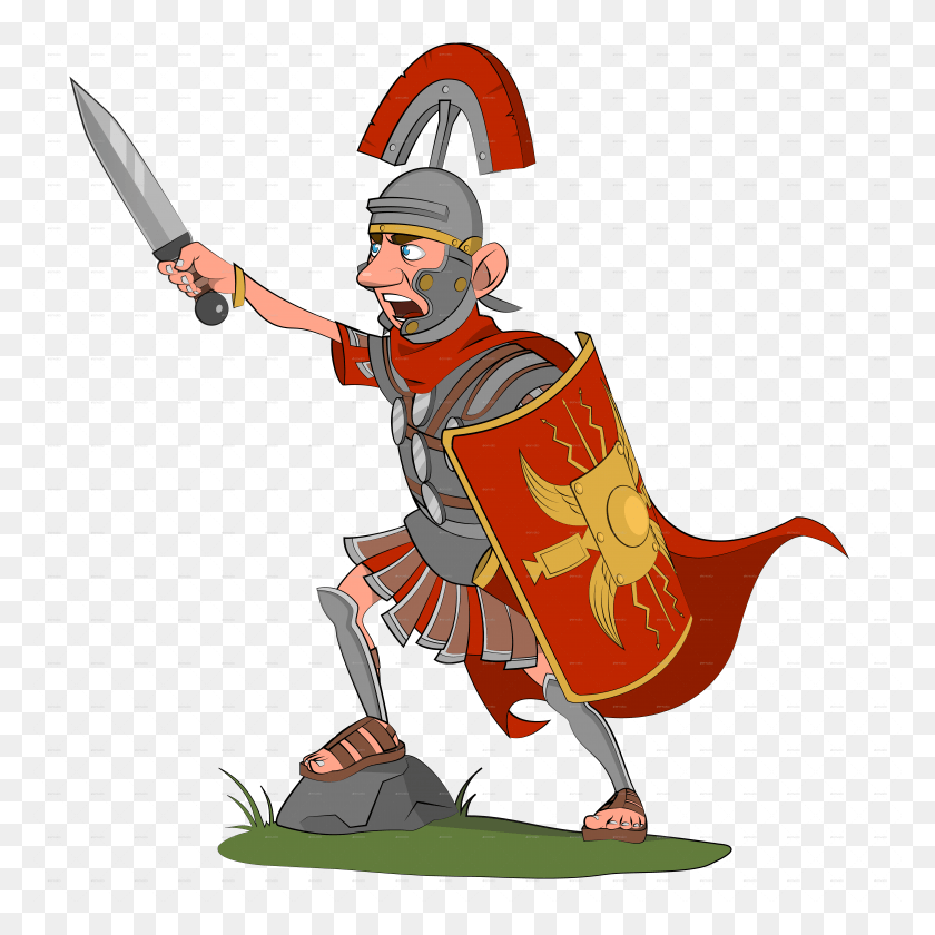 5989x5990 Roman Cartoon Warrior, Person, Human, Knight HD PNG Download