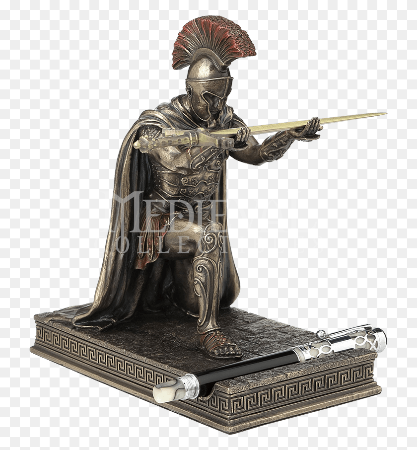 723x846 Roman Commander Pen Holder With Letter Opener Sword Sword Letter Opener, Person, Human, Statue HD PNG Download