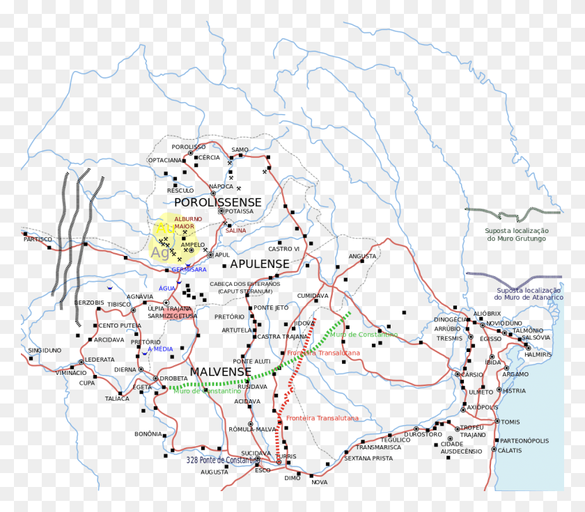 1181x1024 Descargar Pngmuros Góticos Romanos Rumania Llanura Pt Mapa Fronteras Romanas Danubio, Diagrama, Naturaleza Hd Png
