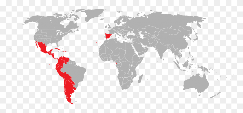 1407x602 Romance Languages World Map, Map, Diagram, Plot HD PNG Download