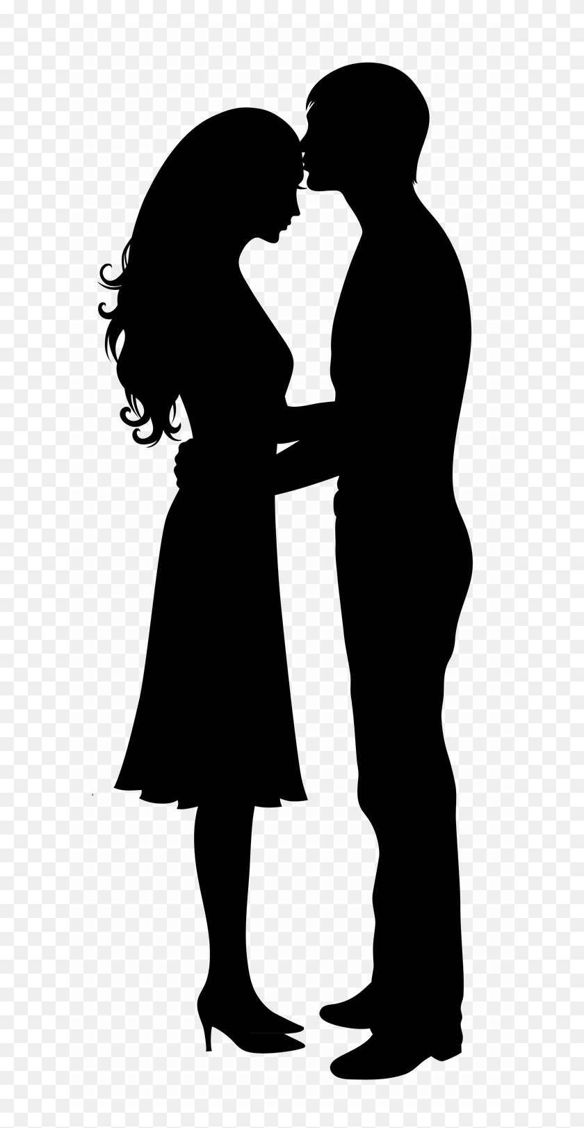 650x1562 Romance Silhouette Image Background Vector Clipart Romantic Silhouette Man And Woman, Person, Human HD PNG Download