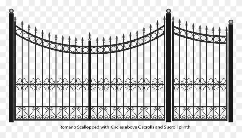 1818x982 Romano Wrought Iron Driveway And Pedestian Gates Gate, Fence, Turnstile HD PNG Download
