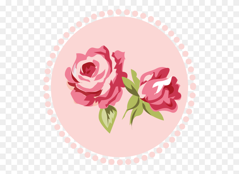 539x552 Descargar Png Flor Rosa Romántica Borde Shabby Chic Flores Clipart, Gráficos, Diseño Floral Hd Png