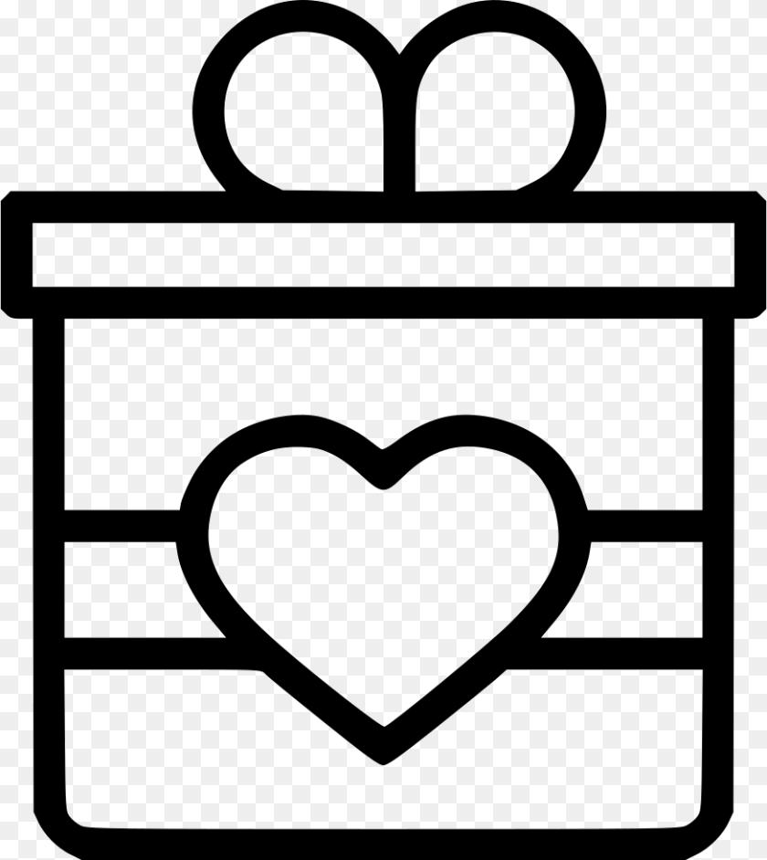 874x980 Romantic Valentine Valentines Day Gift Surprise Icon, Stencil, Heart Sticker PNG