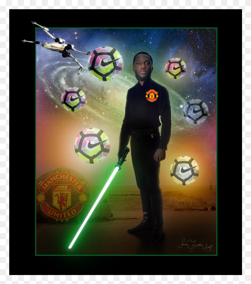 898x1025 Descargar Png Romelu Lukaku Manchester United Delantero Por Encima De Luke Skywalker Jedi, Persona, Humano, Light Hd Png