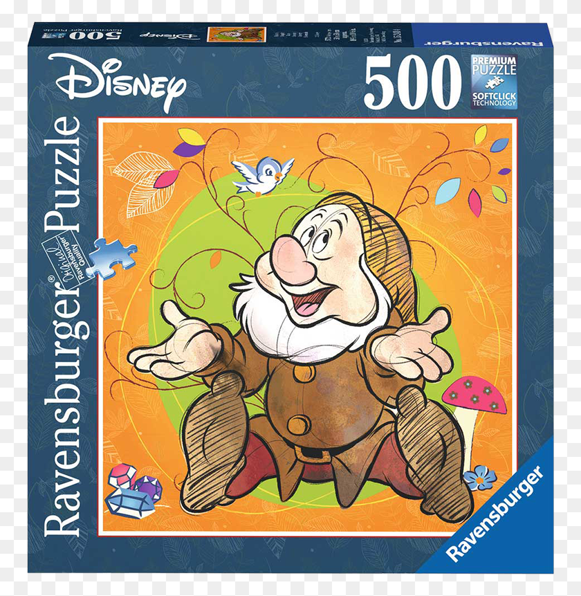 763x801 Descargar Png Rompecabezas 500 Piezas Disney Ravensburger Bashful Disney Dwarf Art, Advertisement, Poster, Flyer Hd Png