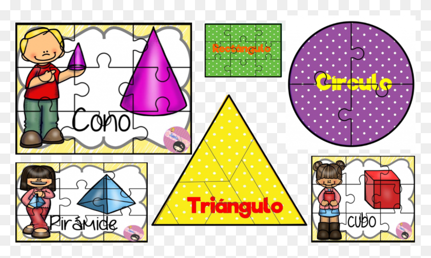 1219x694 Rompecabezas De Figuras Geometricas Triangle, Clothing, Apparel, Party Hat Hd Png