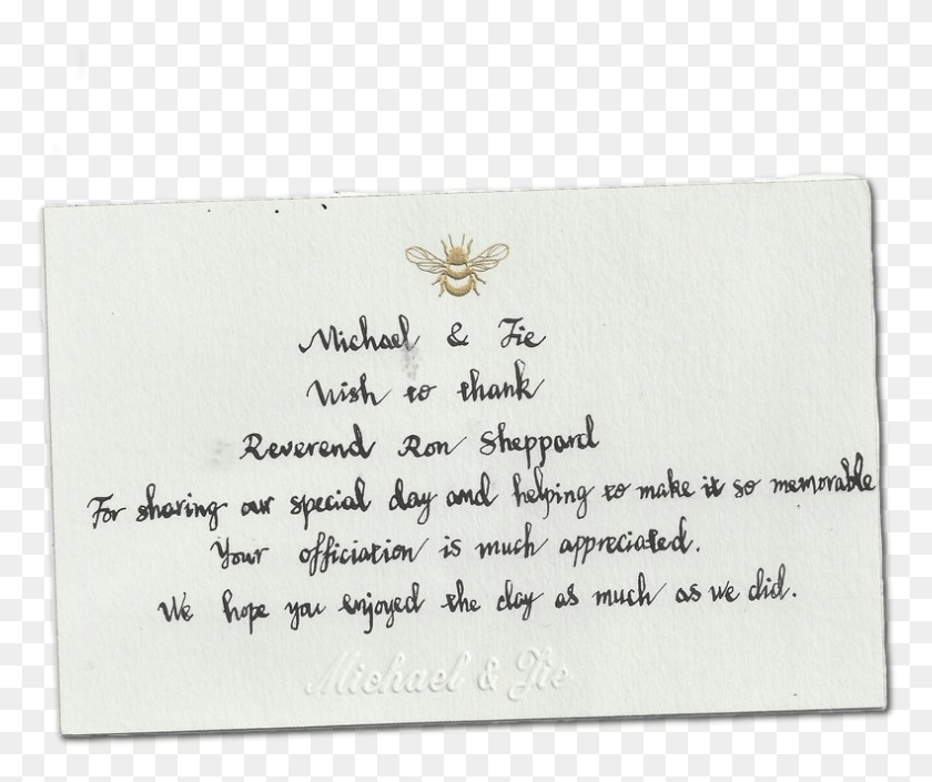 790x654 Ron Sheppard Thank You Card Handwriting, Text, Business Card, Paper HD PNG Download