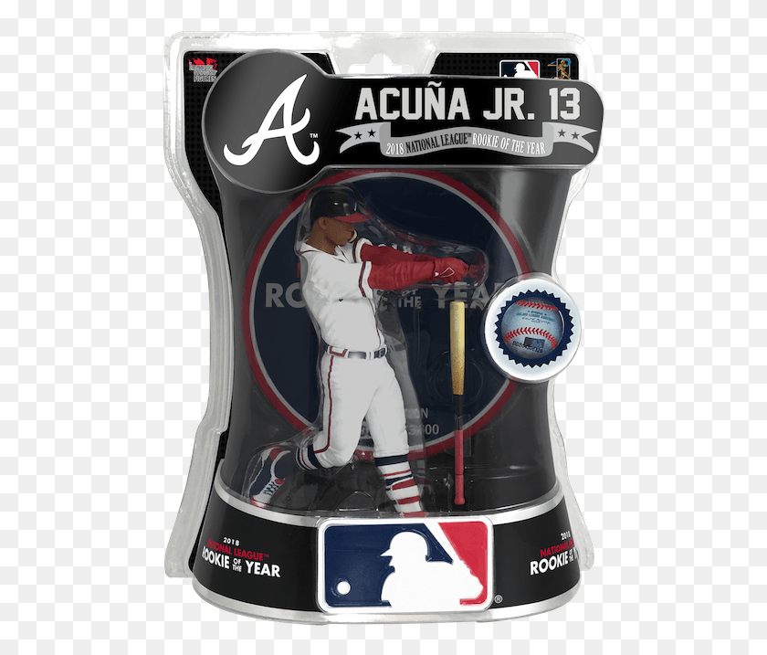 490x657 Ronald Acuna Jr Atlanta Braves Logo Black, Person, Human, Helmet HD PNG Download
