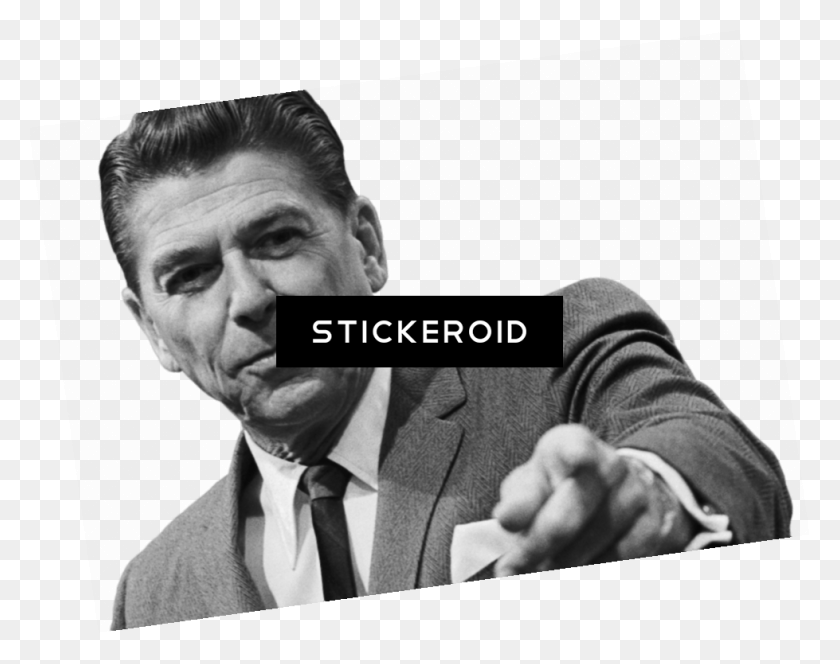 979x759 Ronald Reagan Pointing Gentleman, Face, Person, Tie HD PNG Download