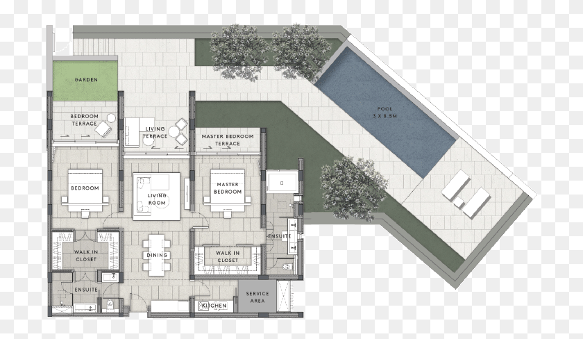 710x428 Rooftop Floor Plan, Floor Plan, Diagram, Plot HD PNG Download