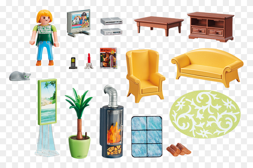 1785x1143 Room Clipart Dollhouse Playmobil, Furniture, Chair, Person HD PNG Download