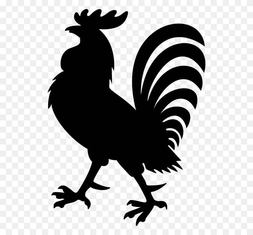 524x720 Rooster Animal Chicken Feathers Silhouette Svg Rooster Coat Of Arms, Gray, World Of Warcraft HD PNG Download