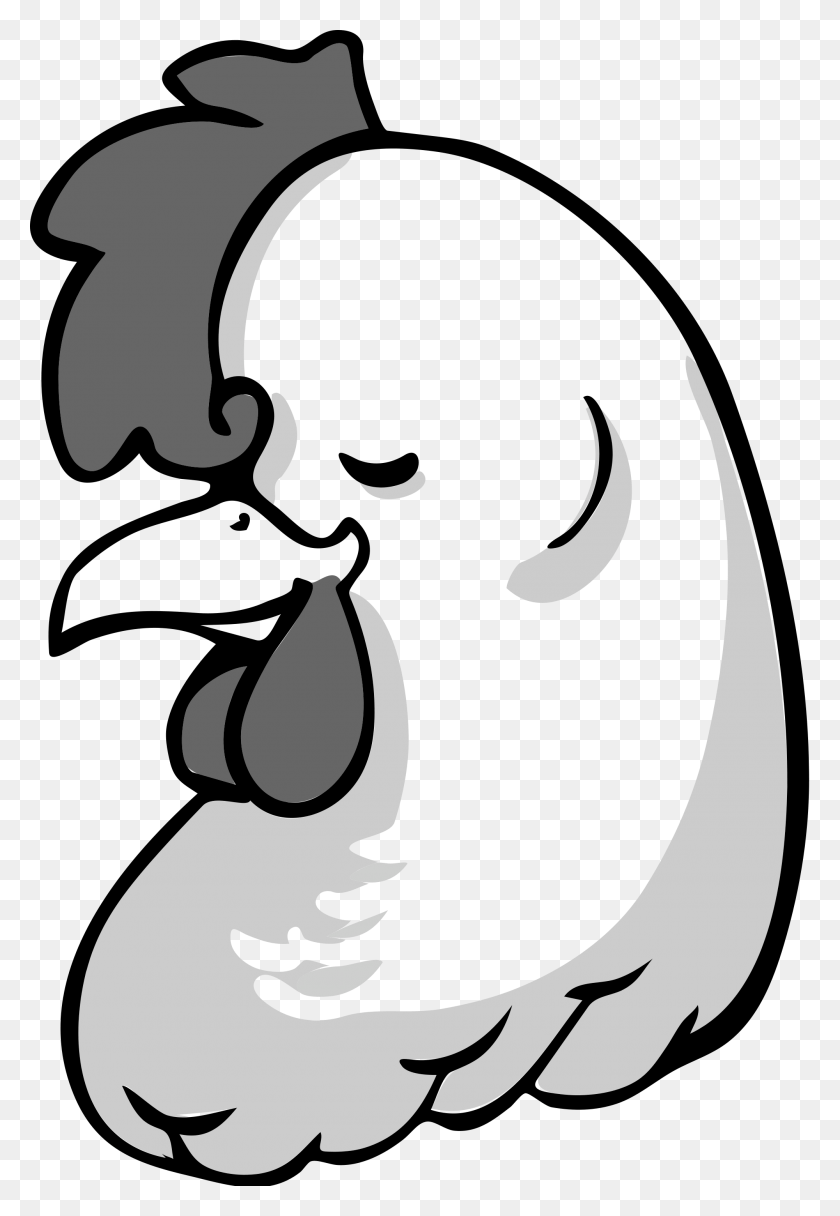 2000x2966 Rooster Chicken Rooster Head Clipart Chicken Head Clipart Black And White, Graphics, Stencil HD PNG Download