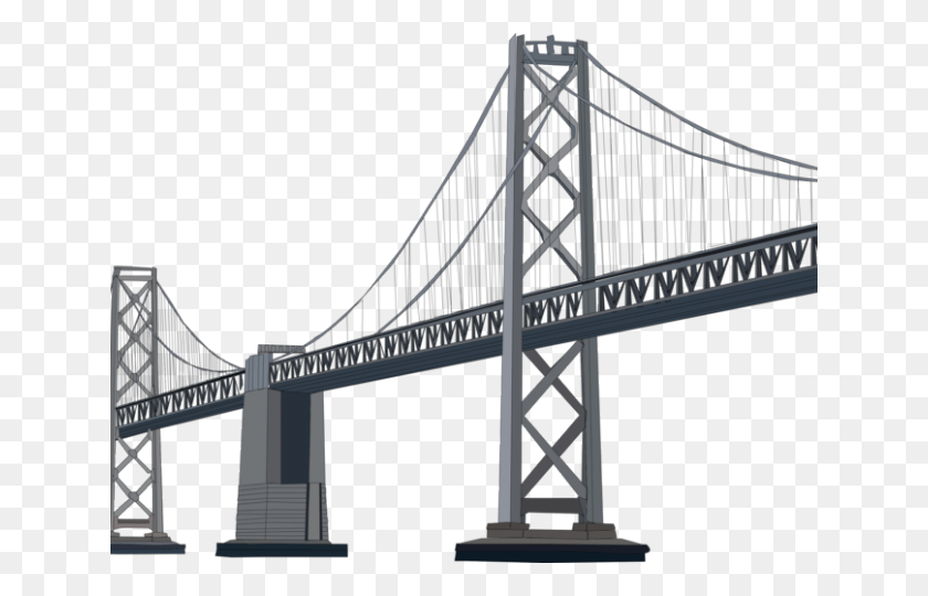 640x480 Rope Bridge Clipart Transparent Oakland Bay Bridge, Building, Suspension Bridge, Utility Pole HD PNG Download