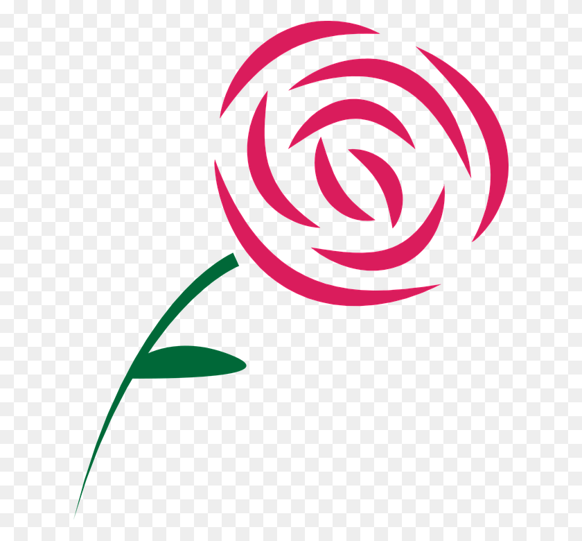 628x720 Роза Векторес Очень Простой Рисунок Розы, Растение, Спираль, Роза Png Скачать