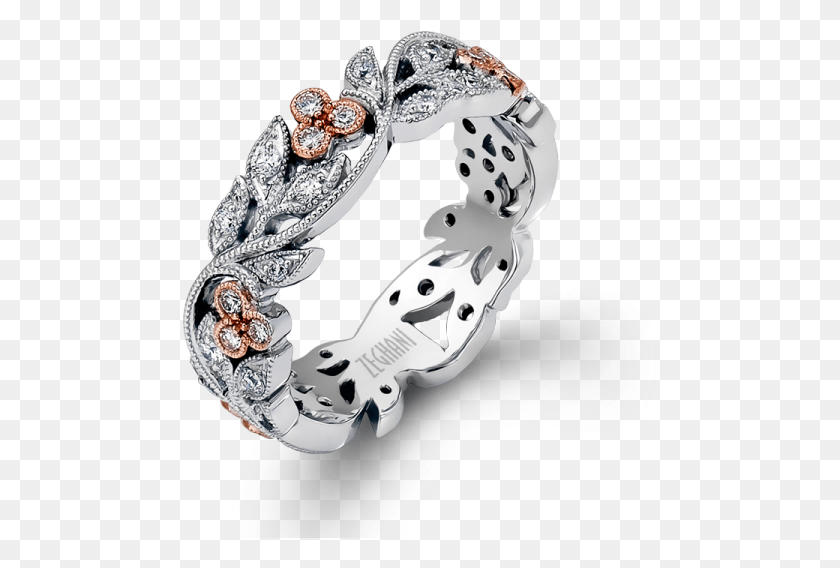 476x508 Rose And White Leaf Pattern Diamond Ring Leaf Pattern Diamond Ring, Accessories, Accessory, Jewelry Descargar Hd Png