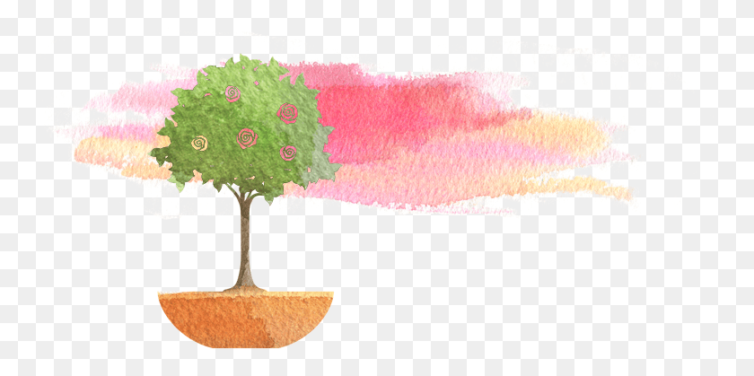 756x359 Rose Art Allison Tree Watercolor Transparent, Rug, Plant, Plot HD PNG Download