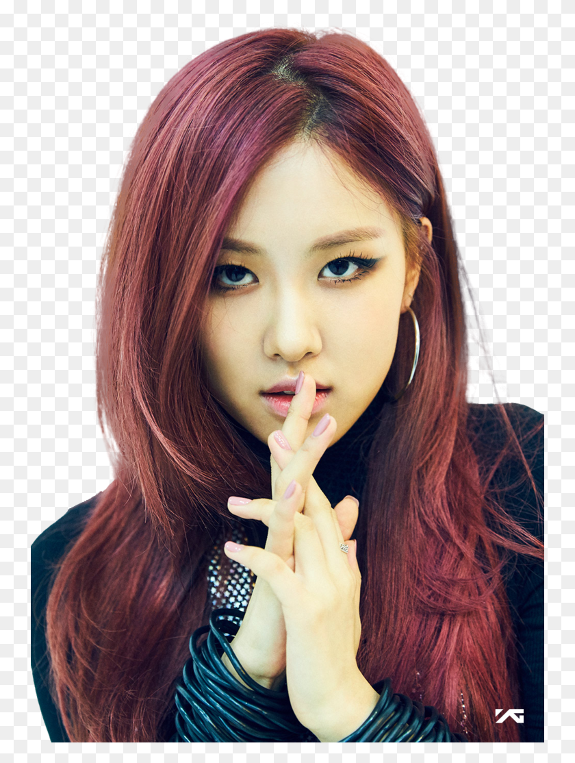 751x1054 Descargar Png Rose Black Pink Viparmy By Viparmy Yg Black Black Pink Rose Kpop, Rostro, Persona, Humano Hd Png