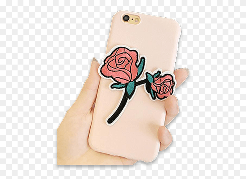 473x550 Rose Embroidery Cloth Case For Iphone Smartphone, Person, Human, Tattoo Descargar Hd Png