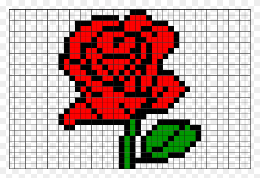 880x581 Роза En Pixel Art, Текст Hd Png Скачать