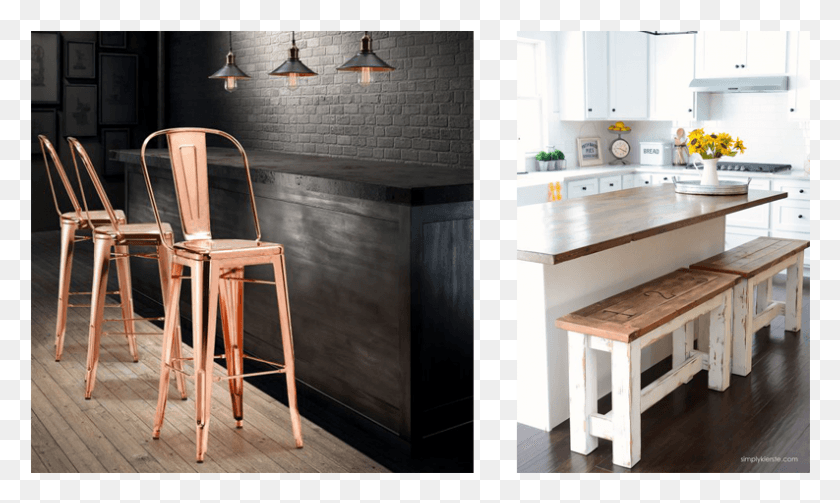 793x451 Rose Gold And Country Kitchen Counter Stools Country Kitchen Bar Stool, Chair, Furniture, Kitchen Island HD PNG Download