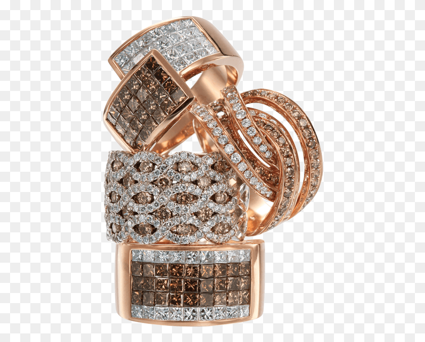 438x617 Descargar Png / Anillos De Diamantes De Oro Rosa Png