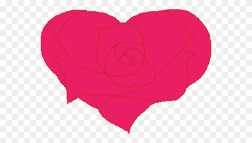 569x417 Розовое Сердце Розовое Сердце Силуэт, Цветок, Растение, Цветение Hd Png Скачать