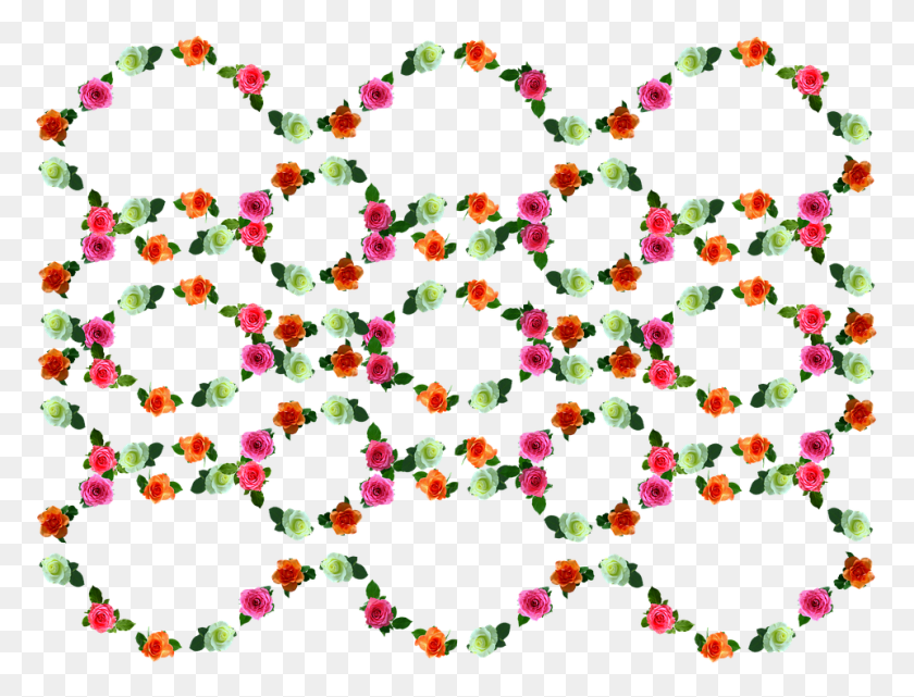 960x716 Rose Pattern Wavy Wave Roses Flowers Colorful Illustration, Rug, Alphabet, Text Descargar Hd Png