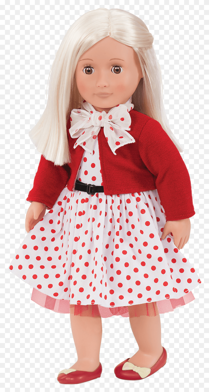 998x1942 Rose Retro 18 Inch Doll With Polka Dot Dress Our Generation Doll Rose, Skirt, Clothing, Apparel HD PNG Download