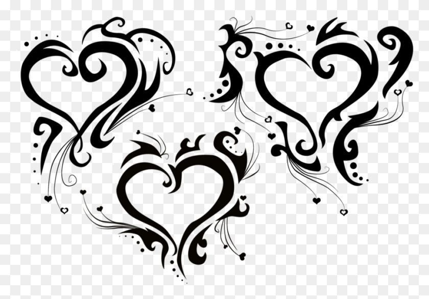 900x609 Rose Tattoo Clipart Vine Tribal Heart Tattoos, Astronomy, Graphics HD PNG Download