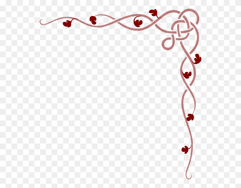 564x595 Rose Vine Border, Bow, Graphics HD PNG Download