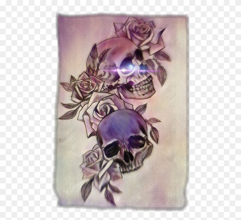 480x708 Rose With Skull Tattoo, Skin HD PNG Download