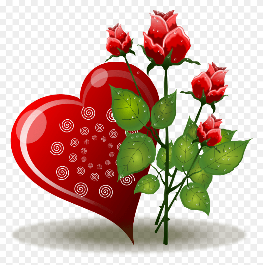 788x795 Roses To Use Photo Clipart Love Red Rose Flowers, Plant, Flower, Blossom HD PNG Download