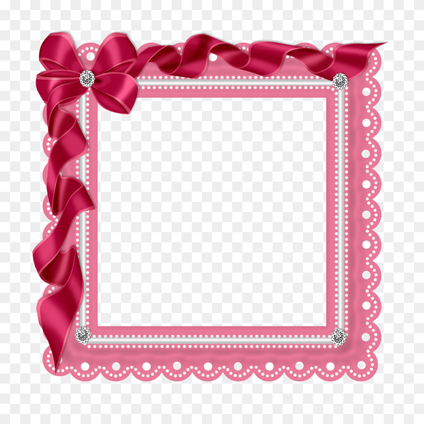 1000x1000 Rosimeri Andrade Dark Pink Ribbon Frame Wallpapers Sticker PNG