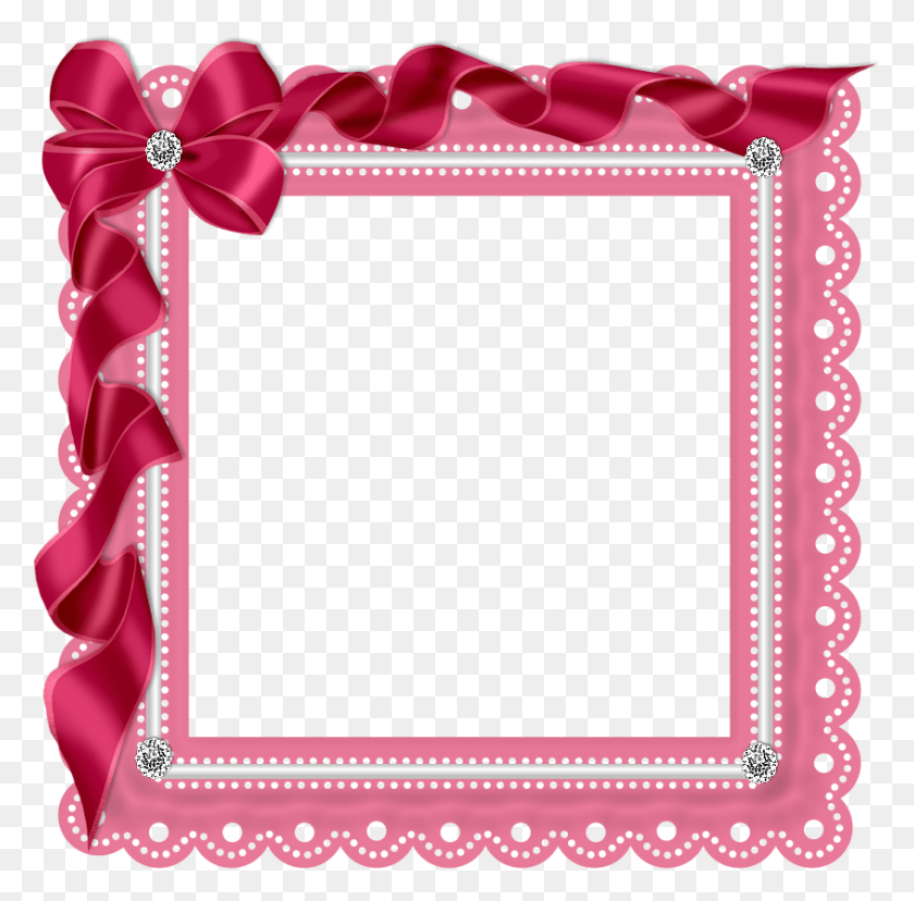 845x832 Rosimeri Andrade Preview2 Dark Pink Ribbon Frame Pink Film Frame, Text, Mirror, Lace HD PNG Download