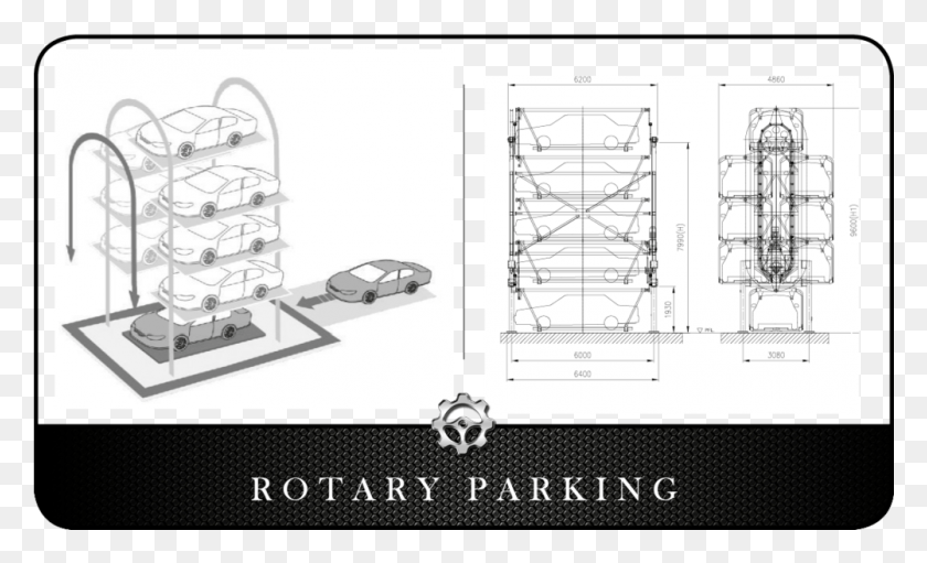 1001x579 Rotary Parking H Technical Drawing, Text, Plot, Diagram HD PNG Download