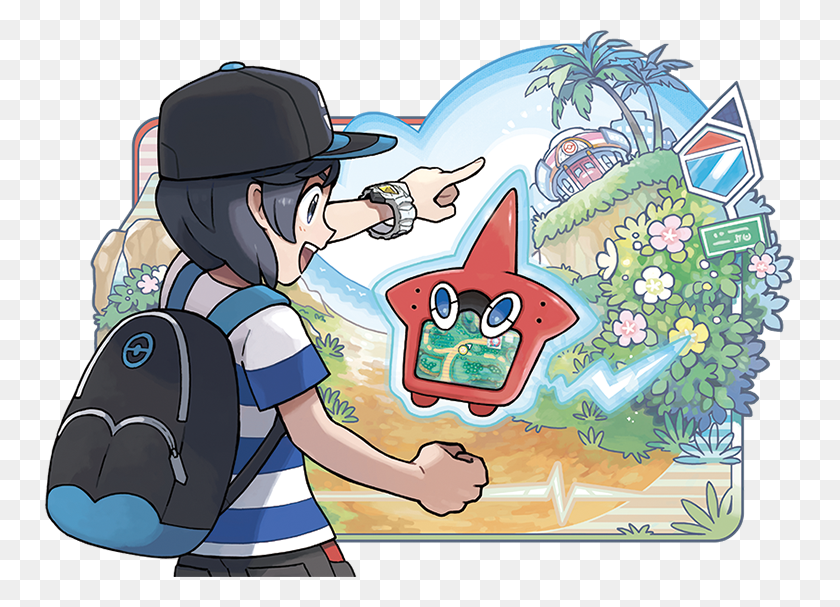 749x547 Rotom Pokdex Pokemon Sun And Moon Sun, Person, Human, Outdoors HD PNG Download
