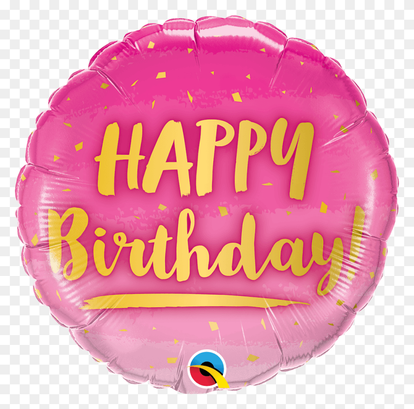 1018x1006 Round Birthday Gold Amp Pink Foil Balloon, Ball, Birthday Cake, Cake HD PNG Download