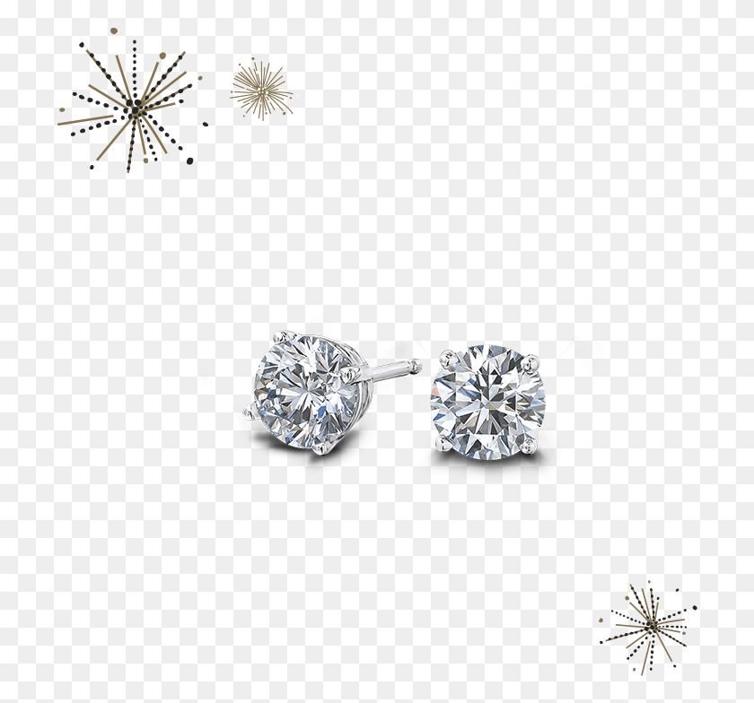 714x724 Round Brilliant Diamond Earrings Diamond Stud Earring, Jewelry, Accessories, Accessory Descargar Hd Png