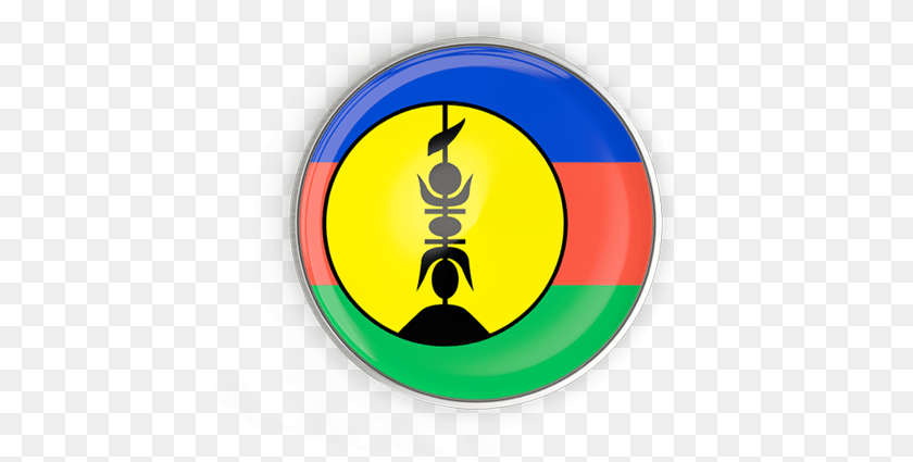 500x425 Round Button With Metal Frame Symbol New Caledonia Flag, Logo, Emblem, Animal, Bee Transparent PNG